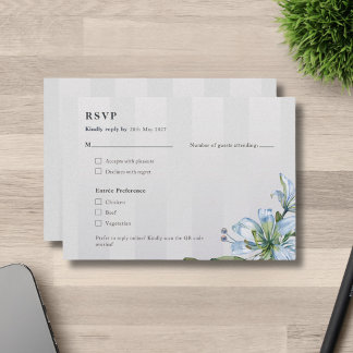 Wedding RSVP Card Floral | Blue Lily