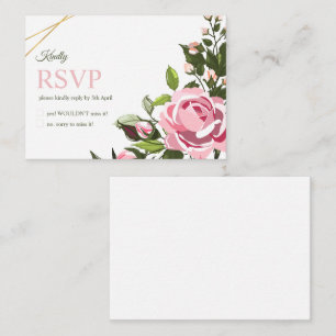 Wedding rsvp card Floral Greenery Wedding Rsvp
