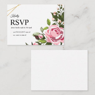 Wedding rsvp card Floral Greenery Wedding Rsvp
