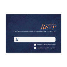 Wedding RSVP card, Navy Blue Texture