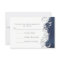 Wedding RSVP Card Navy Blue & White Floral Swirls