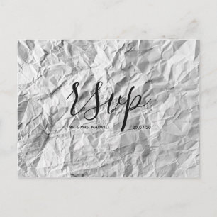 Wedding Rsvp card   Paper Script Postcard
