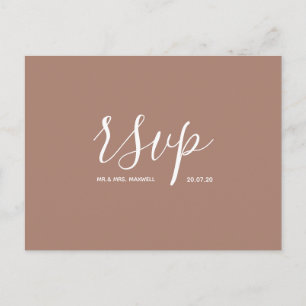 Wedding Rsvp card Terracotta Script Postcard