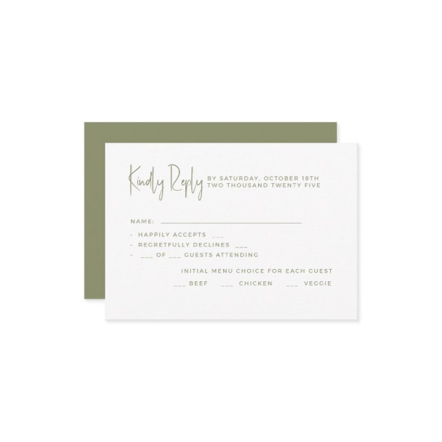 Wedding RSVP Cards. (Front/Back In Situ)