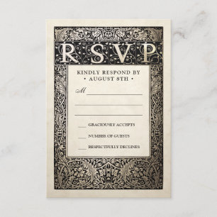 Wedding RSVP Cards Champagne Ivy Collection