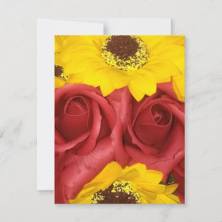 Wedding  RSVP Cards red roses sunflower photo