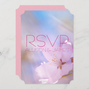 Wedding RSVP cherry blossom customisable Invitation