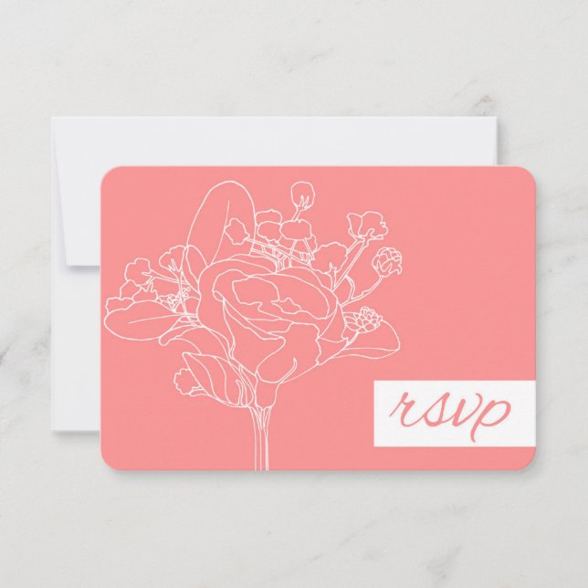 Wedding RSVP (Coral) (Front)