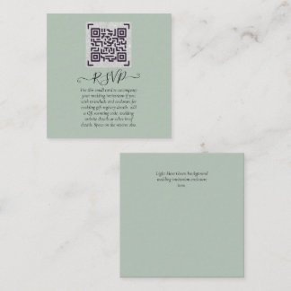 Wedding RSVP Details with QR CODE - ANY COLOR Square Business Card