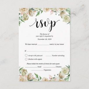 Wedding RSVP, Dusk floral Enclosure Card
