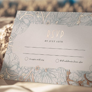 Wedding RSVP Insert Victorian Pimpernel Foil Invitation Postcard