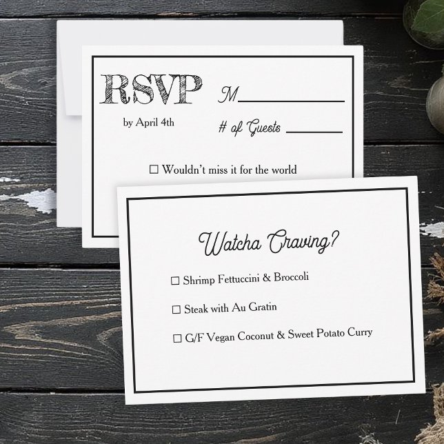  Wedding RSVP & Meal Choices Invitation (Creator Uploaded)