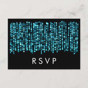 Wedding RSVP Modern Turquoise Lights