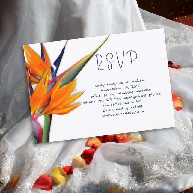 Wedding RSVP Online Bird-of-paradise Reply Cards (Creator Uploaded)
