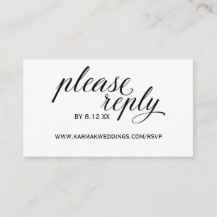 Wedding RSVP Online Cards   Elegant Swirls Black