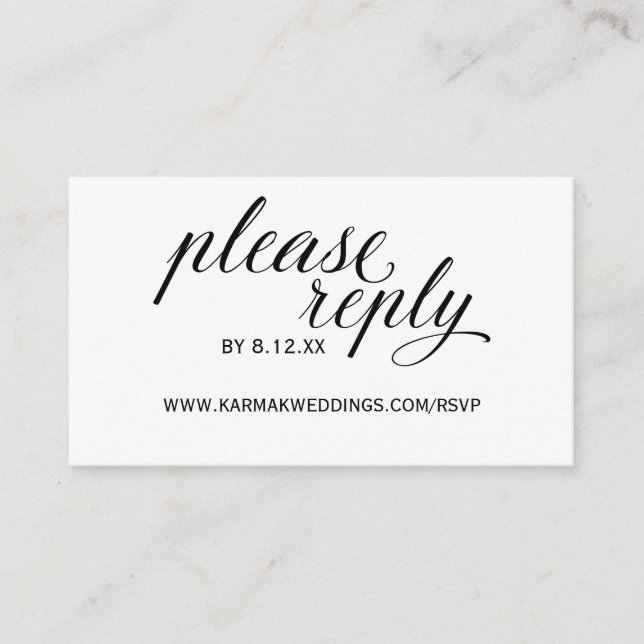 Wedding RSVP Online Cards | Elegant Swirls Black (Front)