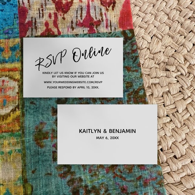 Wedding RSVP Online Casual Handwriting Insert Card (Creator Uploaded)