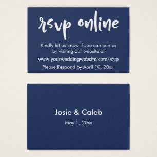 Wedding RSVP Online Casual Insert, Black/White, 11