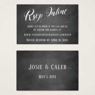 Wedding RSVP Online Hearts Script & Chalkboard