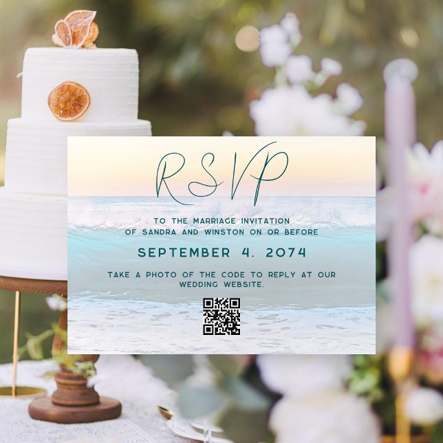 Wedding RSVP Online QR code Enclosure Card (Creator Uploaded)