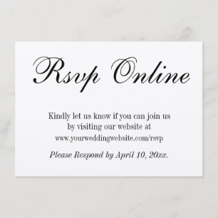 Wedding RSVP Online Simple Elegant Kraft Paper Enclosure Card