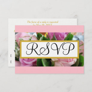 Wedding RSVP :Pastel Pink Roses Gold