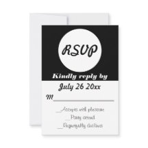 Wedding RSVP Polka Dots Customisable Colour