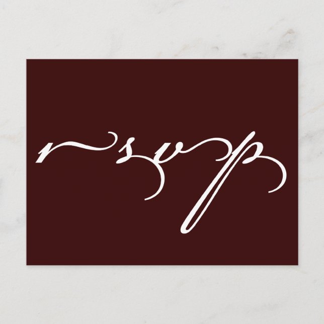 Wedding RSVP Postcard Brown (Front)
