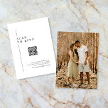 Wedding RSVP QR Code Minimalist Clean Simple Enclosure Card<br><div class="desc">Black Calligraphy Editable Photo QR Code RSVP Enclosure Card</div>