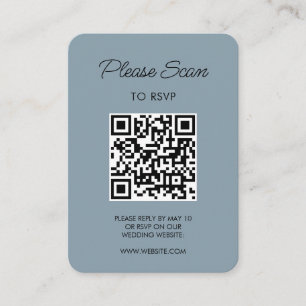 Wedding RSVP QR Code Modern Minimalist Simple Enclosure Card