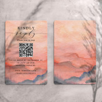 Wedding RSVP QR Code Mountain Sunset