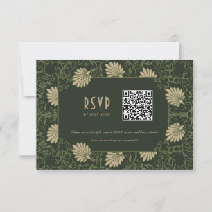 Wedding RSVP QR Code Nouveau Invitation