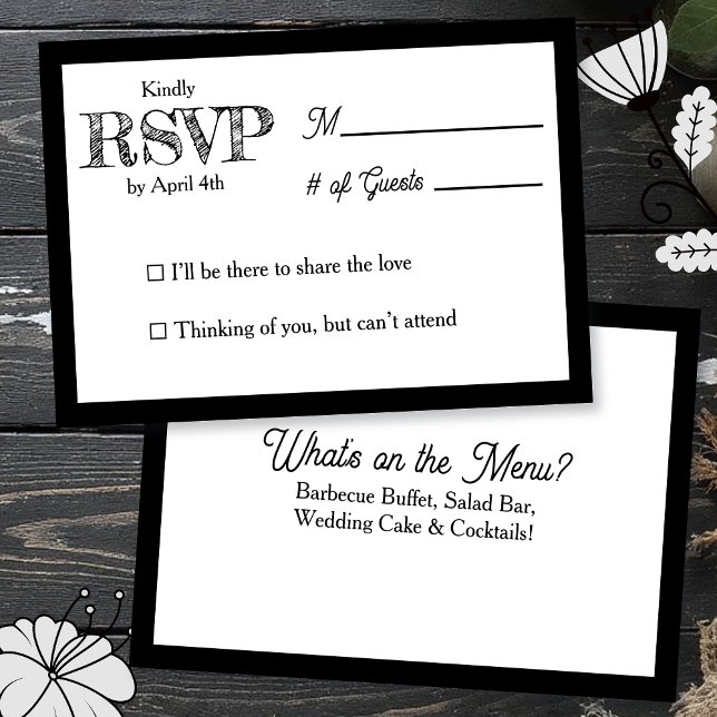  Wedding RSVP & Reception Dinner Menu Invitation (Creator Uploaded)