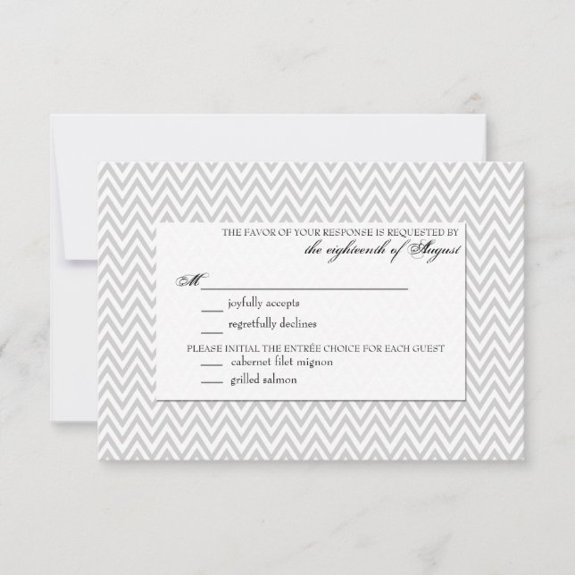 Wedding RSVP Response Card // Chevron (Front)