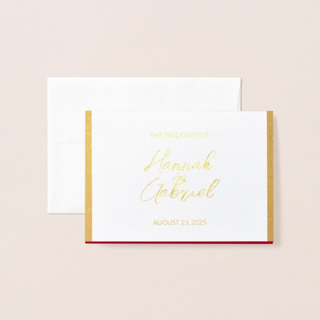 Wedding RSVP Response Foil Card (Front With Envelope)