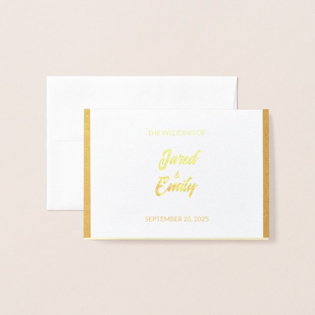 Wedding RSVP Response Foil Card (Front With Envelope)