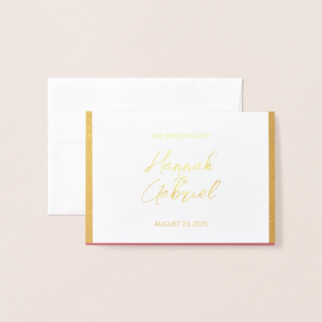Wedding RSVP Response Foil Card (Front With Envelope)