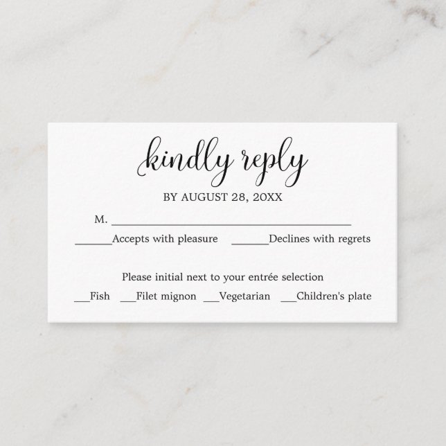 Wedding RSVP Rustic Chalkboard Wedding Enclosure Card (Front)