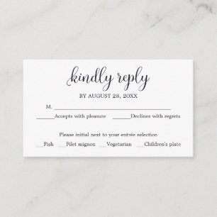 Wedding RSVP Rustic Wood Wedding Navy Blue Enclosure Card