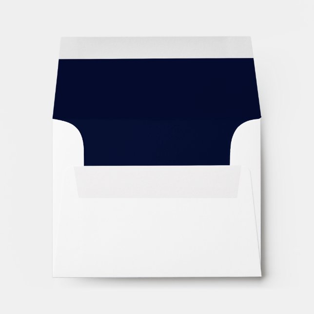 Wedding RSVP Simple Elegant Modern White & Blue Envelope (Back (Bottom))