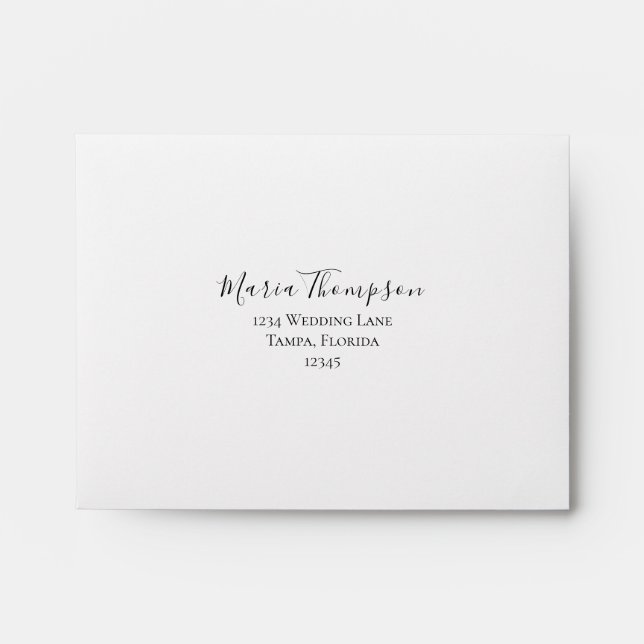Wedding RSVP Simple Minimalist Basic Template Envelope (Front)