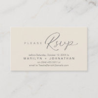 Wedding RSVP via Phone or email respond
