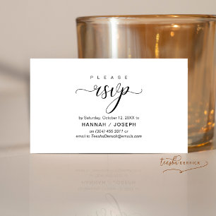 Wedding RSVP via Phone or email respond Enclosure Card