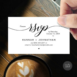 Wedding RSVP via Phone or email respond Enclosure Card