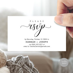 Wedding RSVP via Phone or email respond Enclosure Card