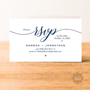 Wedding RSVP via Phone or email respond Enclosure Card