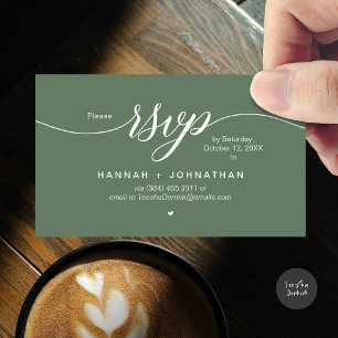 Wedding RSVP via Phone or email respond Enclosure Card