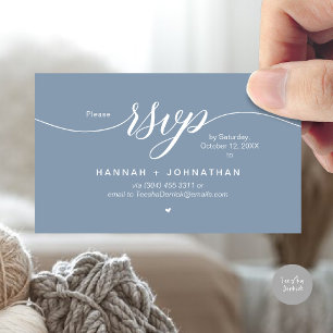 Wedding RSVP via Phone or email respond Enclosure Card