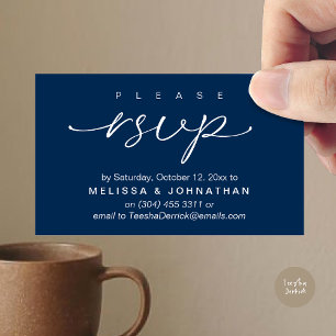 Wedding RSVP via Phone or email respond Enclosure Card