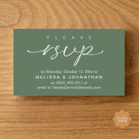 Wedding RSVP via Phone or email respond